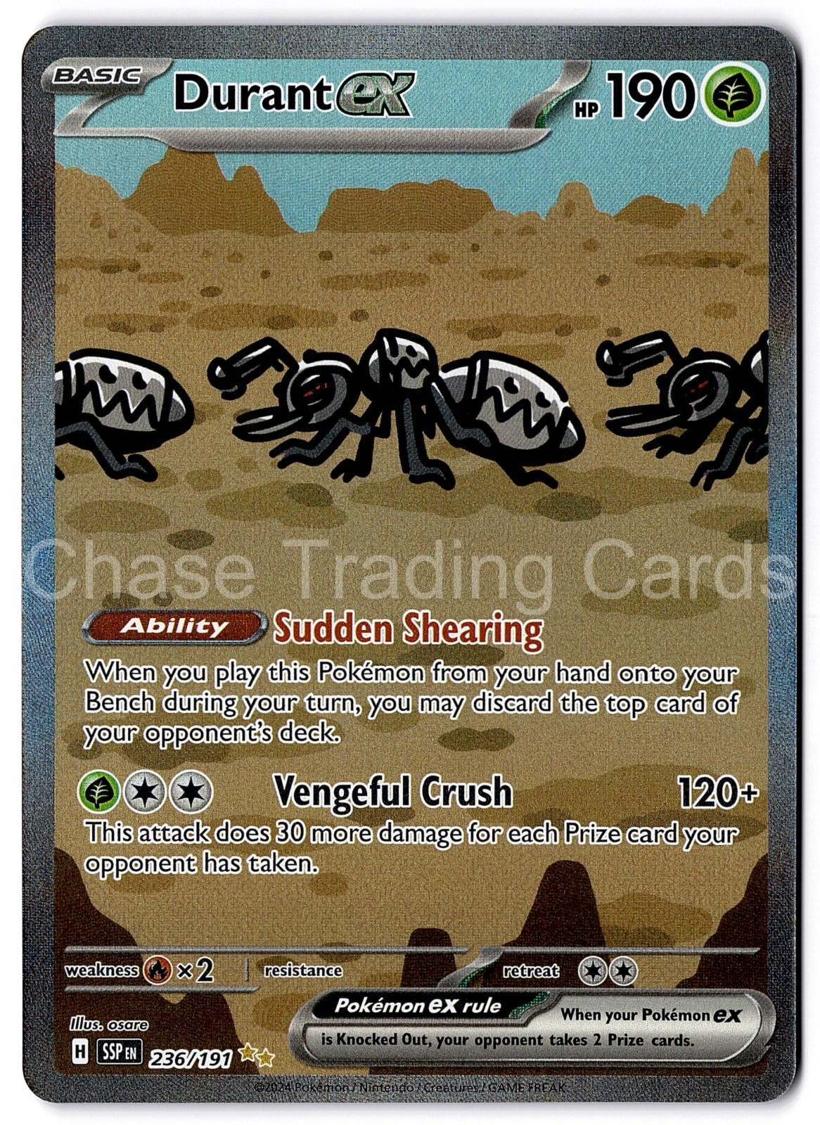 Durant ex 236/191 SIR Surging Sparks Pokémon TCG Near Mint NM