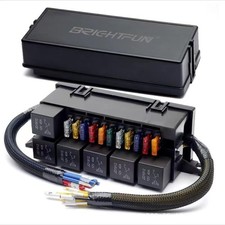 12V Fuse Relay Box, 6 Relays 11 Slots ATC/ATO Blade Fuse Holder