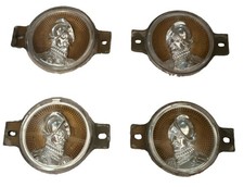 1950s Desoto Door Panel Emblems. Set Of 4. Near Perfect Condition. 1950s Desoto Door Panel Emblems. Set Of 4. Near Perfect Condition.