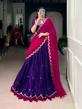 Indian Style Naysha Purple Lehenga Choli With Dupatta For Reception Wear