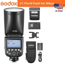 Godox V1 Pro V1Pro-NTTL Round Head On-Camera Flash Light Speedlite For Nikon