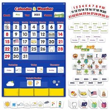 Calendar and Weather Pocket Chart, Classroom Organized Chart, 149 Pieces