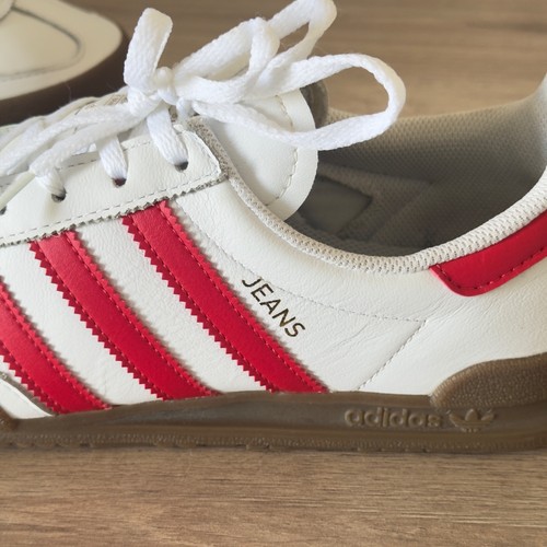 Adidas Originals Jeans II OG blanc rouge Baskets Chaussures à lacets Homme EU 42 - Foto 3 di 11
