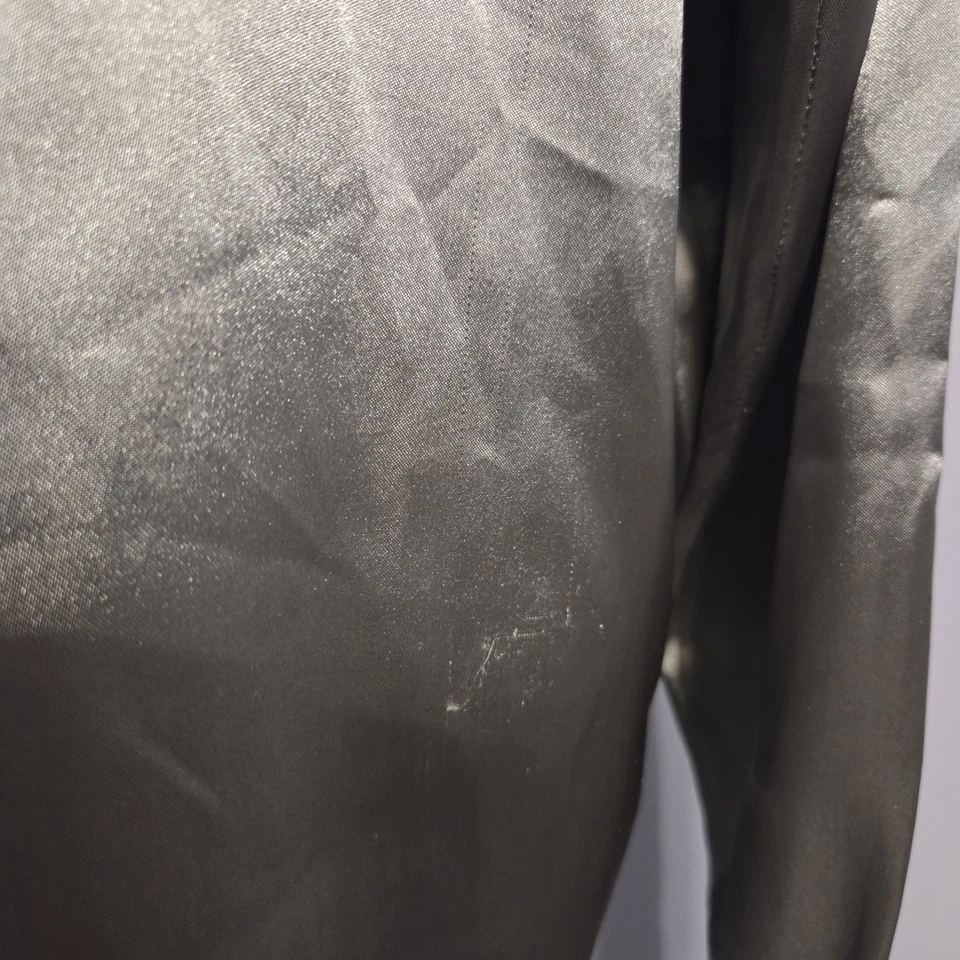 Camisa Enrico Rossini Vintage Verde Claro Satinado Abotonada Talla L Foto 3 de 4