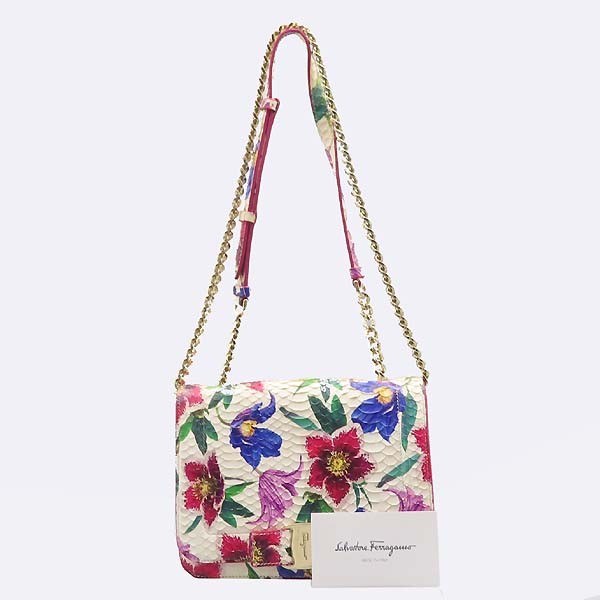 Ferragamo Python Vara Mini Flap Shoulder Bag - image 3