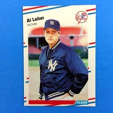 Al Leiter 1988 Fleer Update Rookie Card #U-49 MLB New York Yankees NY Mets. rookie card picture