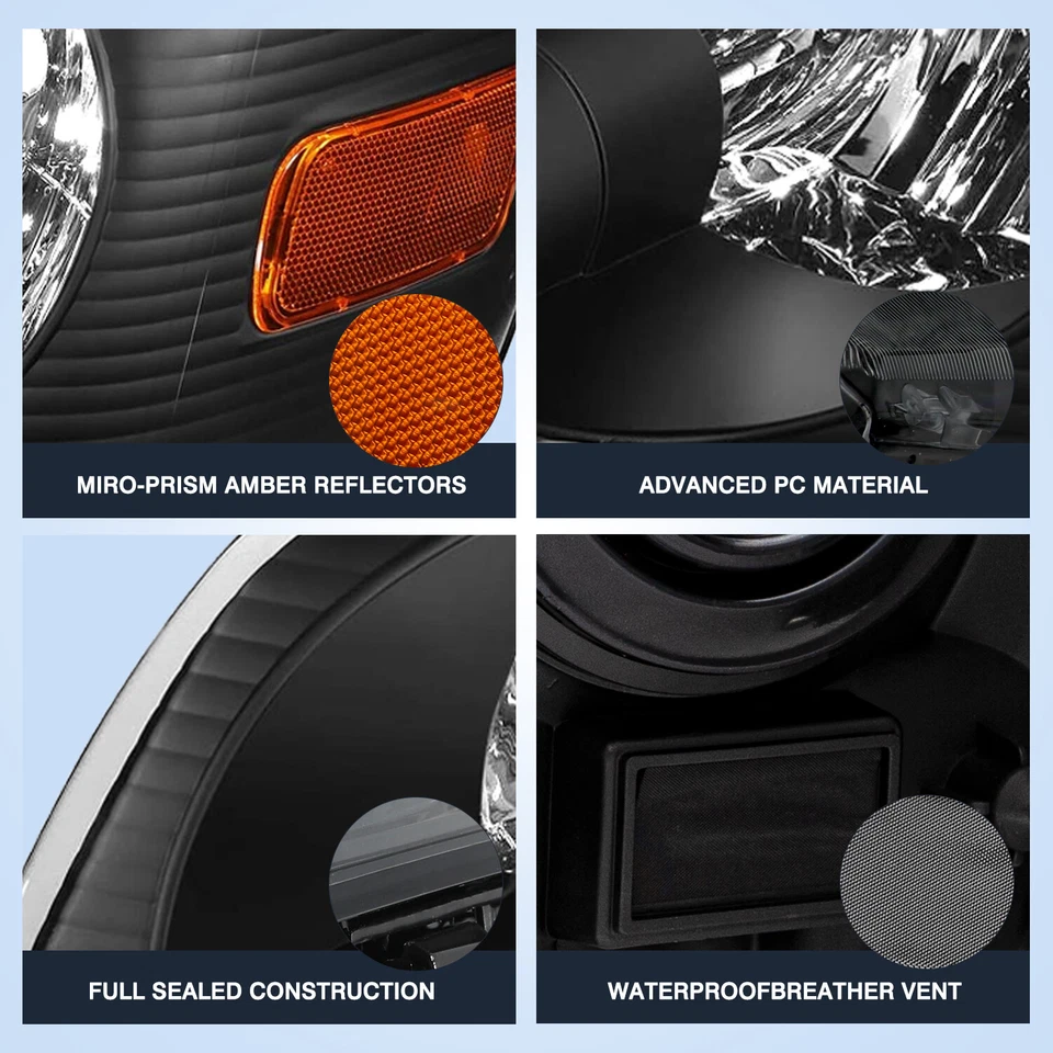 Juego de faros esquineros ámbar carcasa negra para Ford Explorer 2006-2010 L+R Foto 4 de 4