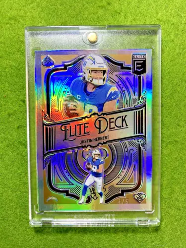 JUSTIN HERBERT GOLD PRIZM CARD # 4/5 SSP  2022 Donruss Justin Herbert ELITE DECK