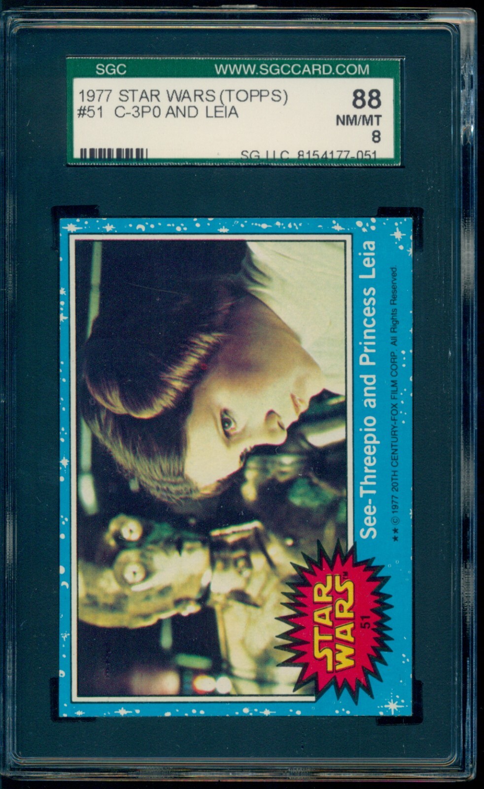 1977 Star Wars Topps #51 See-Threepio And Princess Leia SGC 8 NM/MT
