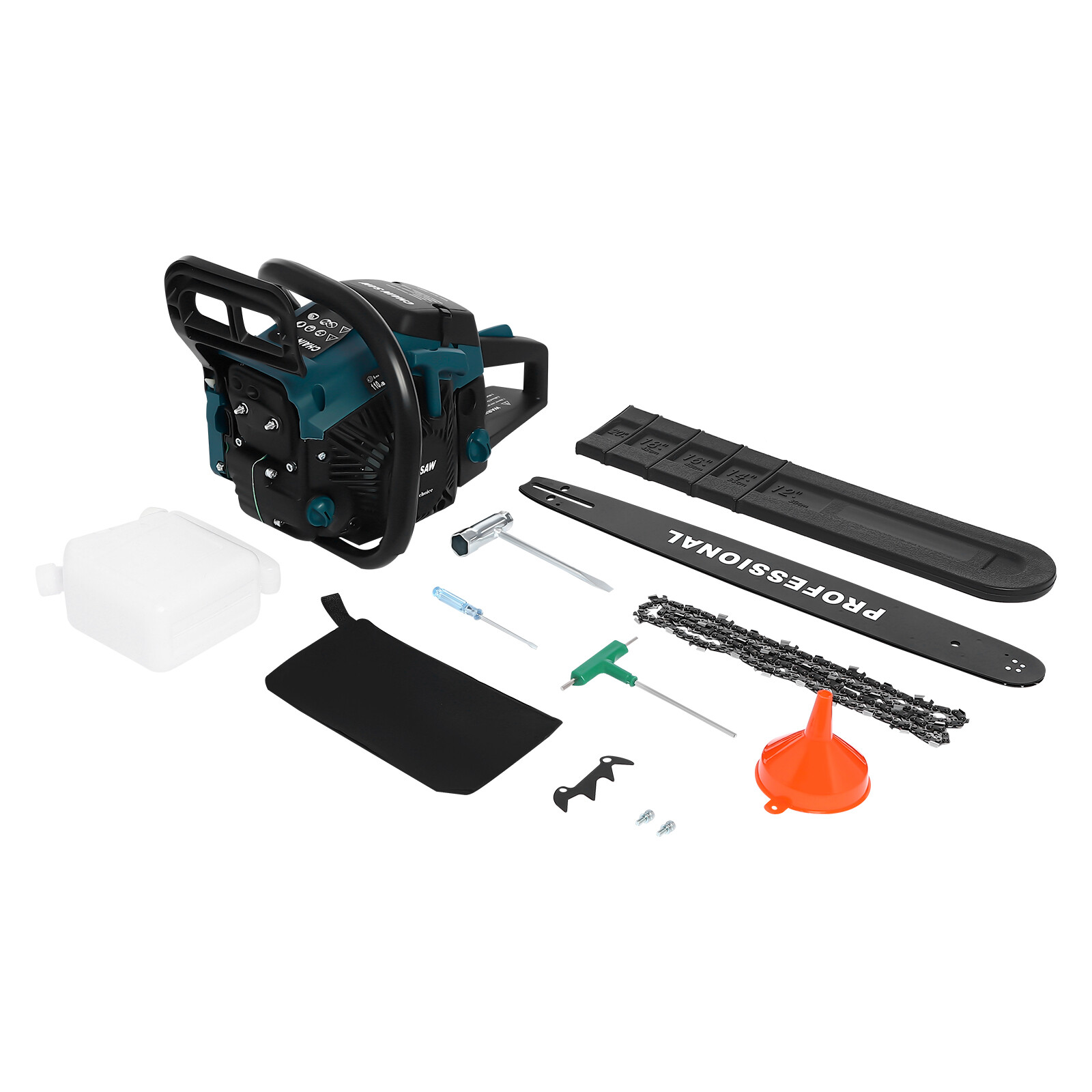 58CC Gas Powered Chainsaw with 20'' Guide Bar Saw Chain 2-Stroke Engine Cut Wood