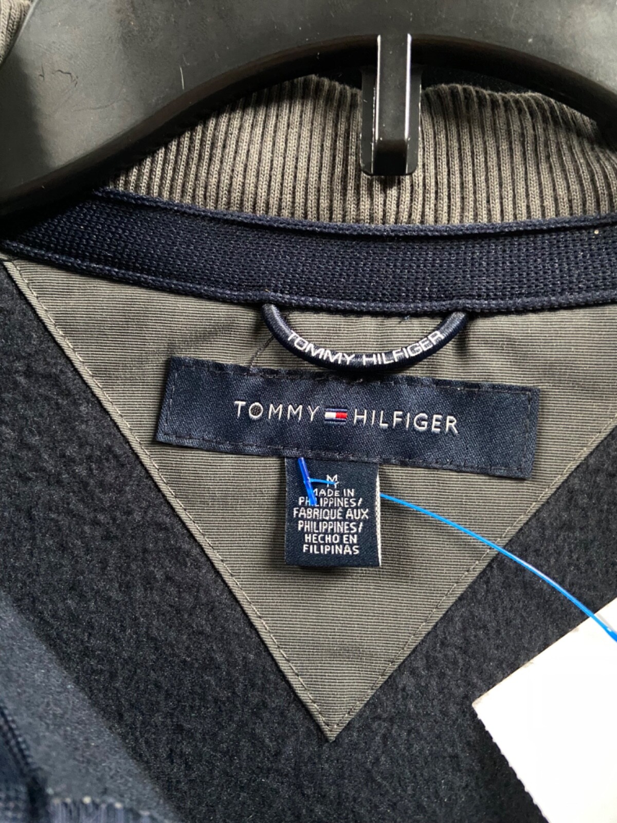 Vintage Y2K Tommy Hilfiger Athletics Navy 1/4 Zip Fleece Pullover Mens Sz M EUC! thumbnail 5