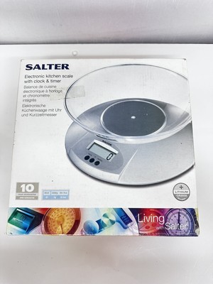 SALTER Electronic Kitchen Scale 7 lb Capacity model 1016 w Timer / Clock Battery