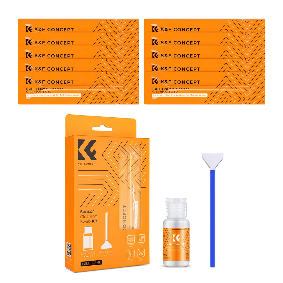 K&F Concept Sensor Reinigungsset 10x Mikrofaser Swabs 24mm für Vollformat-Kamera - Bild 3 von 4