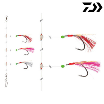 Daiwa Grandwave Dorsch- & Köhlervorfach mit Fischhaut 360° 135cm Gr.5/0 rot/weis
