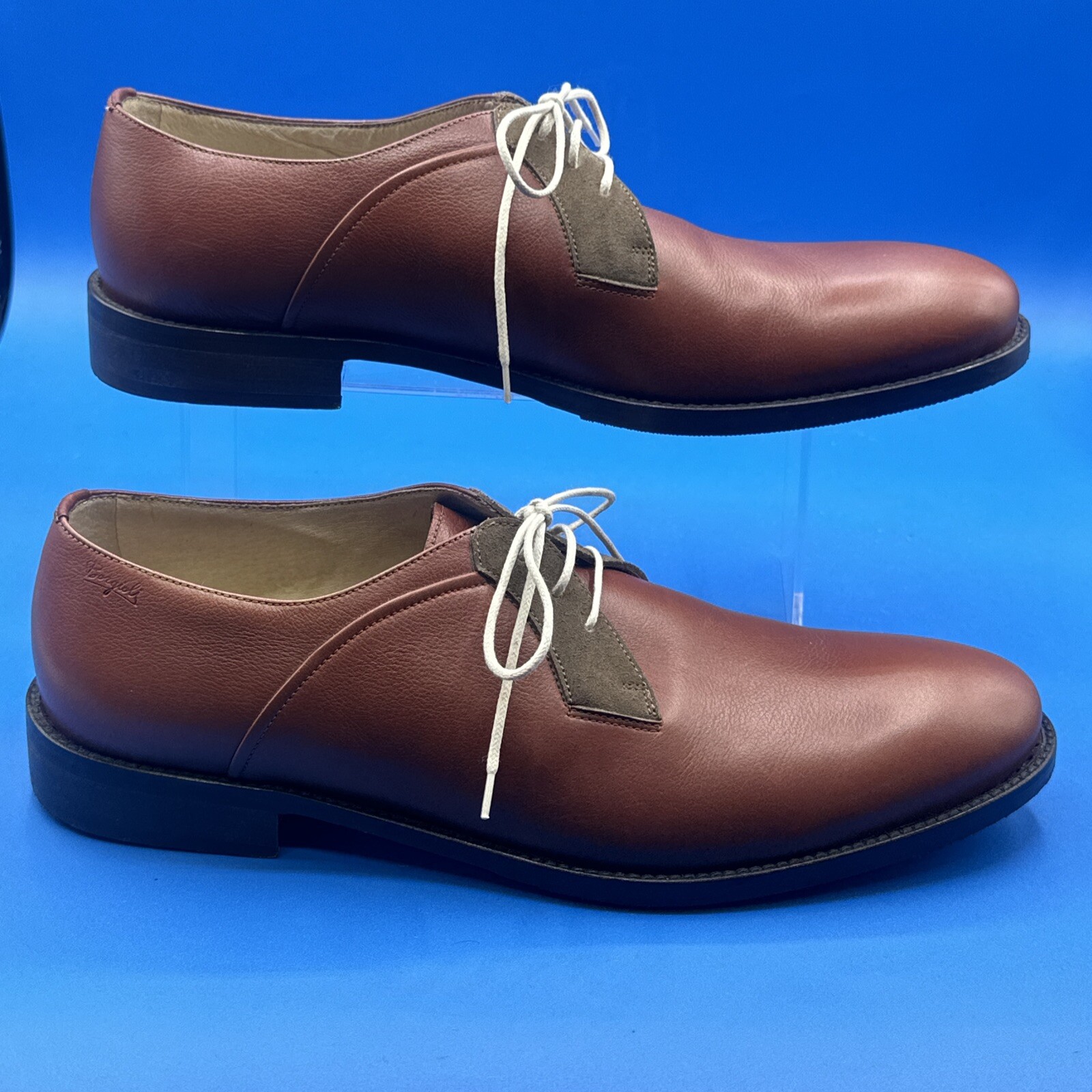 SAOLA Scarpe eleganti Fratelli Borgioli uomo derby marrone MADE IN ITALY Taglia 9