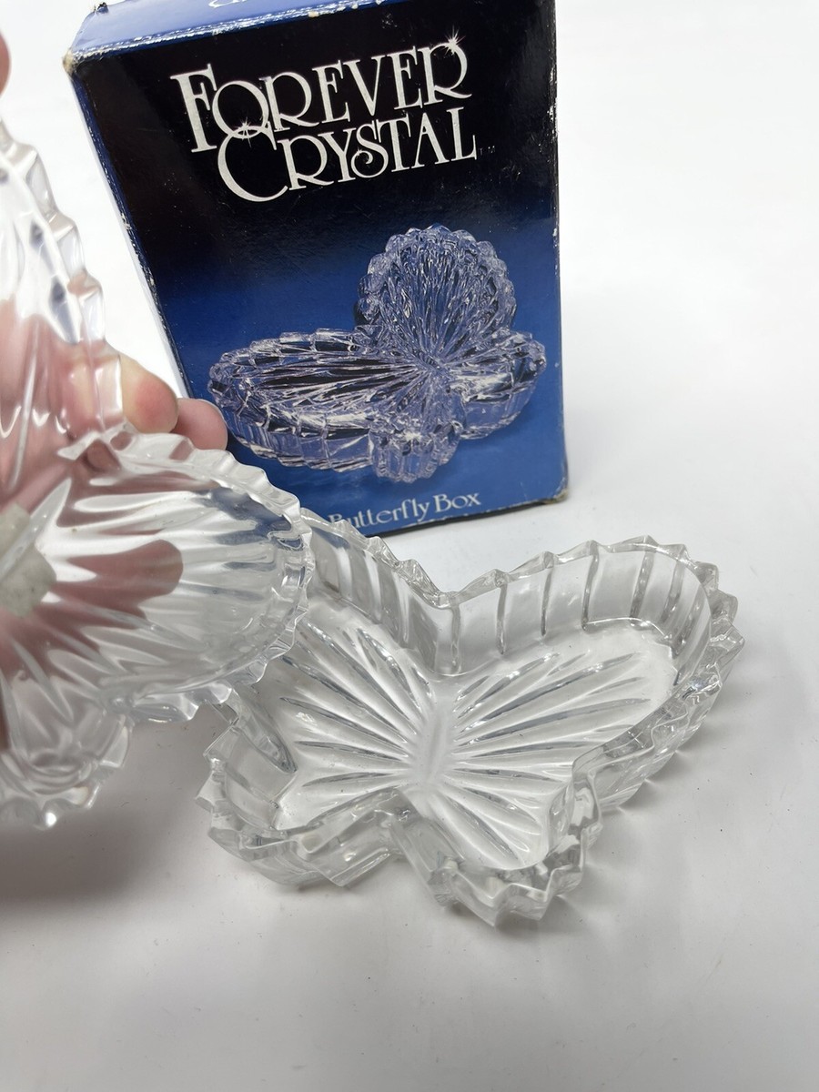 Forever Crystal Butterfly Box 24% Lead Crystal Made in Yugoslavia