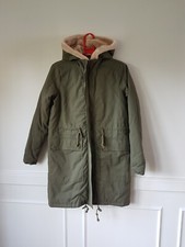 Women's/girls Coat,100% Cotton, "just Fab"sz E S, Pit To Pit 18 Inch .hooded Fur