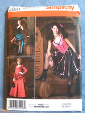 Simplicity 2851 Costume UNCUT pattern Old West Saloon Bustle Dress Long Dress