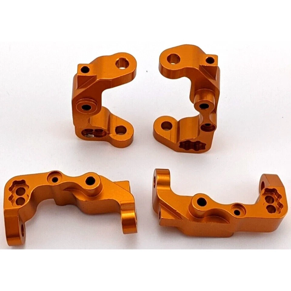 STRC Anodized Aluminum RC Suspension Parts Lot(12) Orange Knuckle Caster Hub - Image 3 of 4