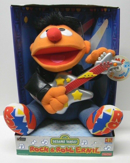 Fisher Ctw Sesame Street Rock & Roll Ernie Toy Plush 1998 Tyco Mattel