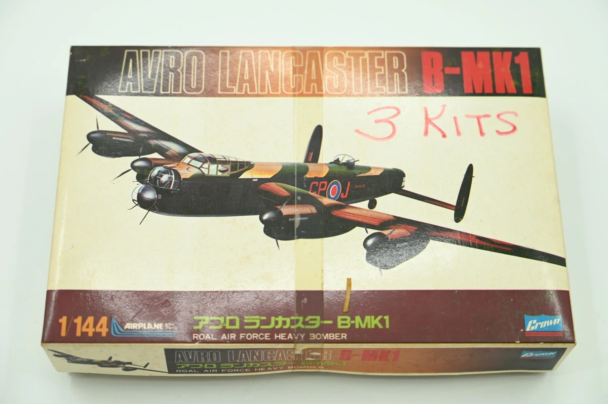 Vintage Lot of 2 Plus CROWN 1 144 AVRO LANCASTER B MK1 Model Airplane Kits