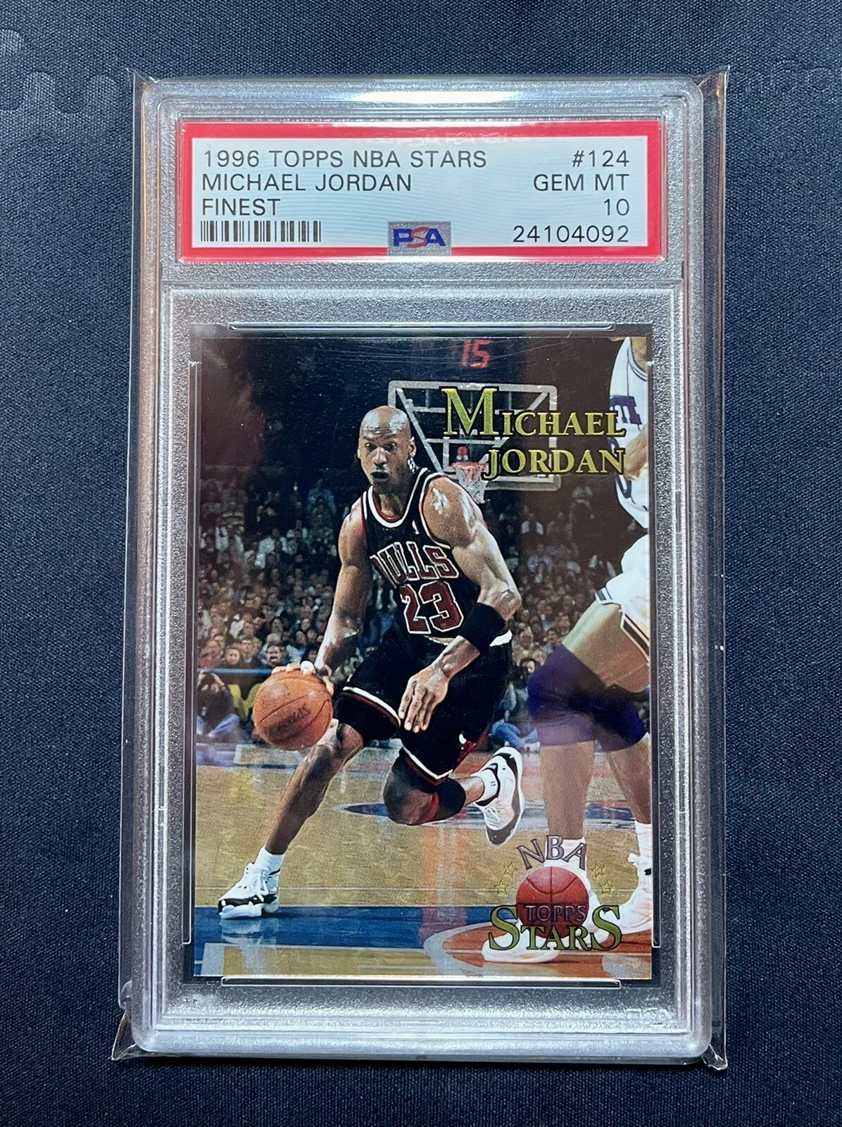 1996 TOPPS NBA STARS MICHAEL JORDAN FINEST #124 PSA 10 GEM MINT POP 39! RARE!