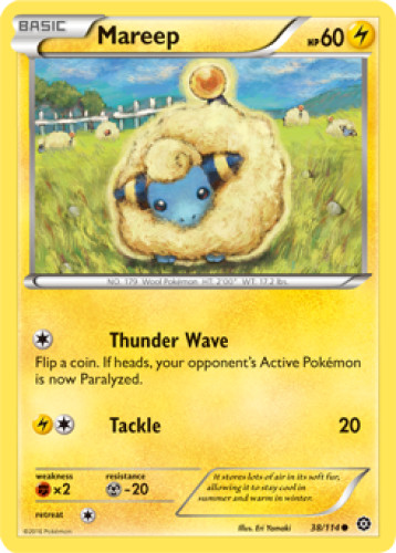1x Mareep 38/114 REVERSE HOLO XY Steam Siege Pokemon TCG Card LP