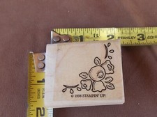2 x 1 3/4" Flower Corner Border Rubber Stamp - Stampin Up
