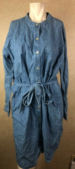 eileen fisher denim shirt dress