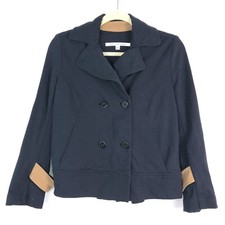 Diane Von Furstenburg Navy Blue Cosmic Peacoat Swing Back Jacket 2