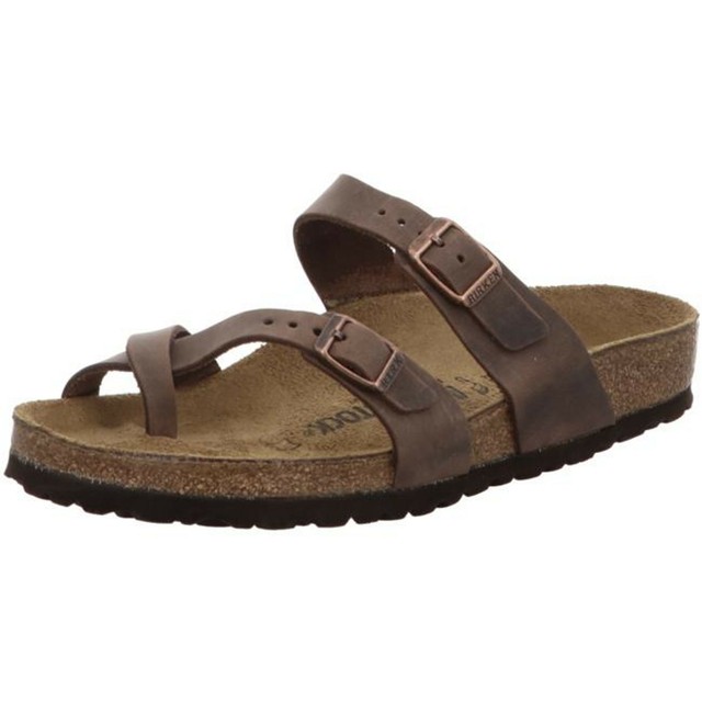 Birkenstock Mayari Leather Oiled Waxy Tobacco Black Habana Slides Thongs Sandals | eBay