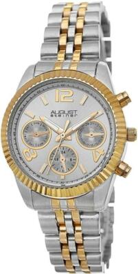 August Steiner AS8103TTG Swiss Quartz Day Date GMT Twotone Womens Watch