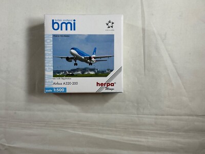 Herpa  513036 1:500 Diecast Airliner BMI Airbus A320-200