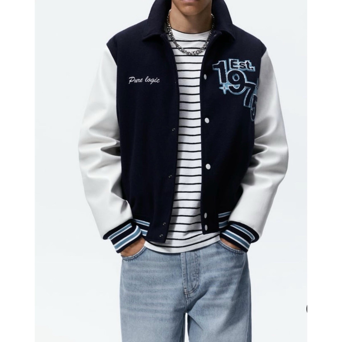 zara pure logic varsity jacket