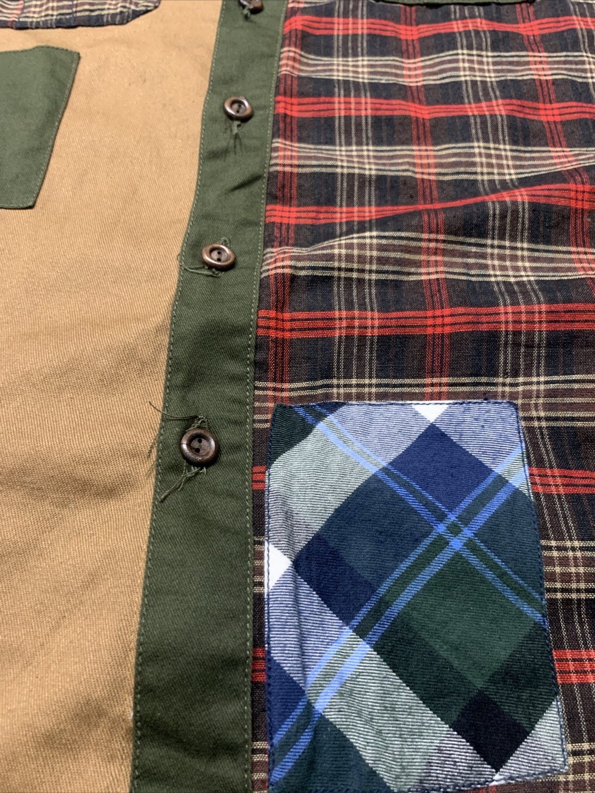 Men’s Preme Plaid Patch Button Down Long Sleeve S… - image 13