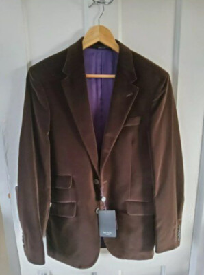Paul Smith Velvet Jacket New Brown 36r