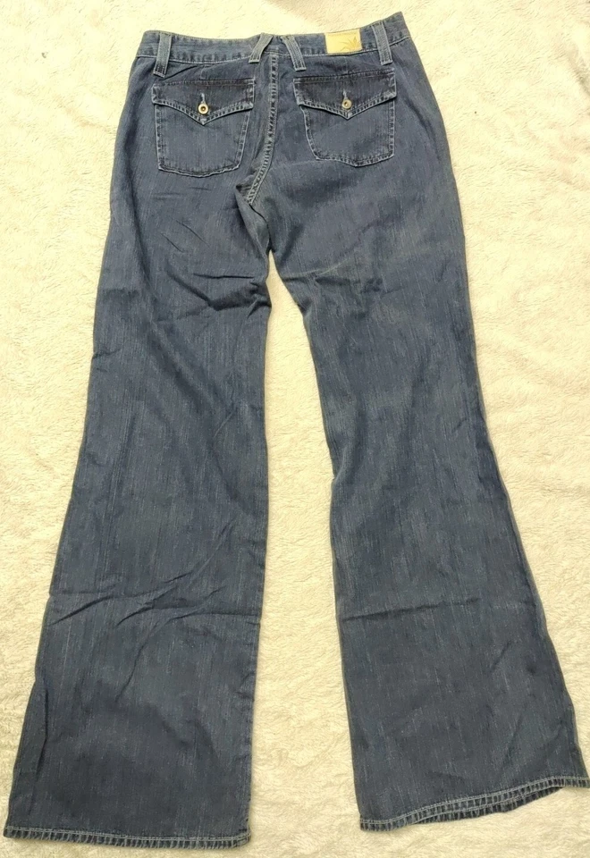 Pantalones de mezclilla para mujer Agave Nectar talla 28 Patrona pierna ancha pantalones de mezclilla azul Foto 2 de 4