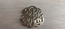 Jeri Lou Scarf Clip Pin Gold Tone Monogram Design Fashion Costume Piece