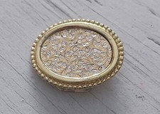 Vtg 1980's Gold Floral Petite Belt Buckle Oval Roped Edge by W Made in USA
