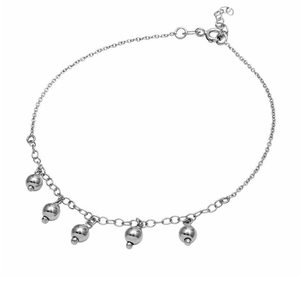 Sterling Silver Nugget Anklet  on bead chain 10