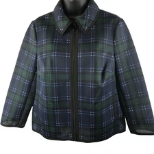 Womens Carlisle Zip Up Jacket Navy Green Blazer Lightweight Gaelic retail $585 6