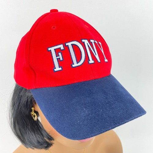 FDNY Logo Baseball Cap Hat Red / Navy 