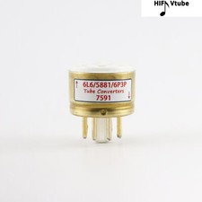 One Gold plated 6L6 5881 6P3P to 7591 Vacuum tube convert socket