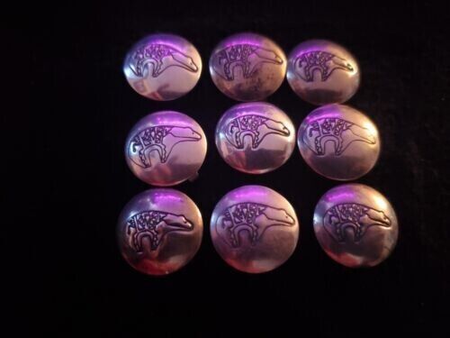 ONE Native American Sterling Silver Bear Button C… - image 1