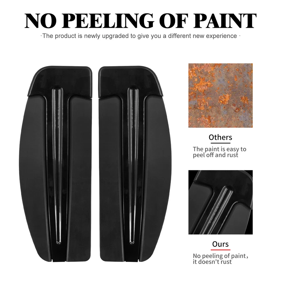 Black Driver Floorboards Footboard Inserts For Harley Touring Street Glide 86-24 - Image 4 of 4