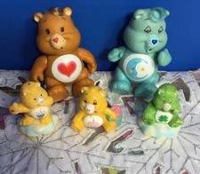 Vintage - Set of 5 - 1980 s - Care Bears Figurines