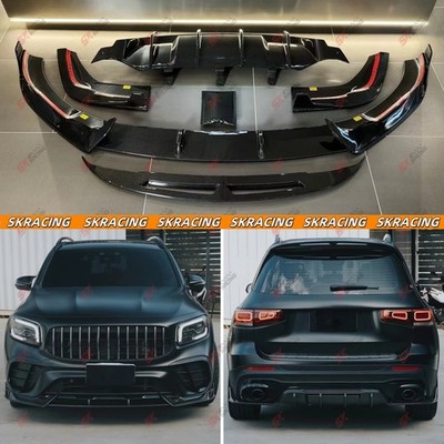 Carbon Fiber Front Lip Rear Diffuser Spoiler Wing Kit For Benz GLB35 AMG 21-23