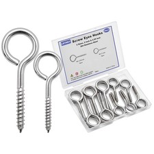20 PCS Eye Screws 2.55 Inch  2 Inch Stainless Steel Eye Hooks Screw, Heavy D...