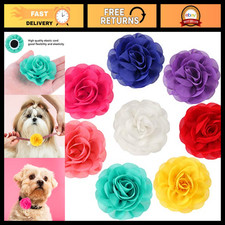 8 Pcs Dog Flower Collars with Bows, Assorted Colors - Pet Accessories for Dogs