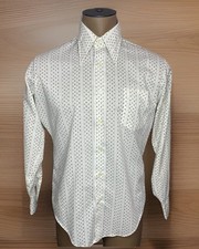 Vtg K-Mart Permanent Press Disco Hippie Polka Dot Long Sleeve Shirt 70 s Medium